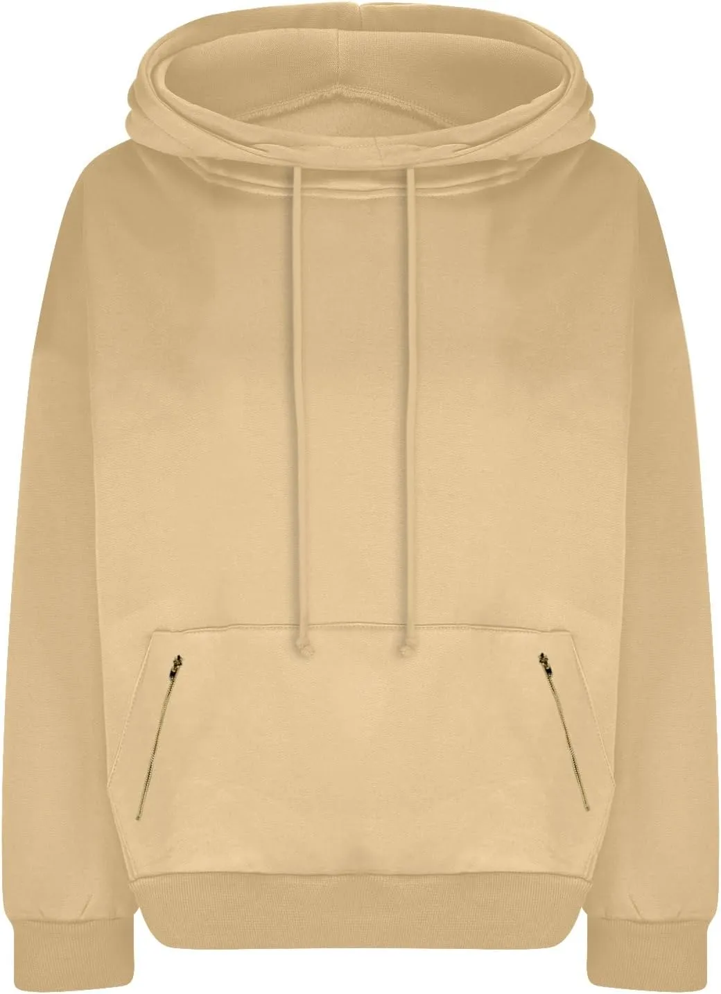 yardsong Hoodies for Women 2024 Fashion Cowl Neck Long Sleeve Sweatshirts Teen Girls Casual Pullover with Zipper Pockets