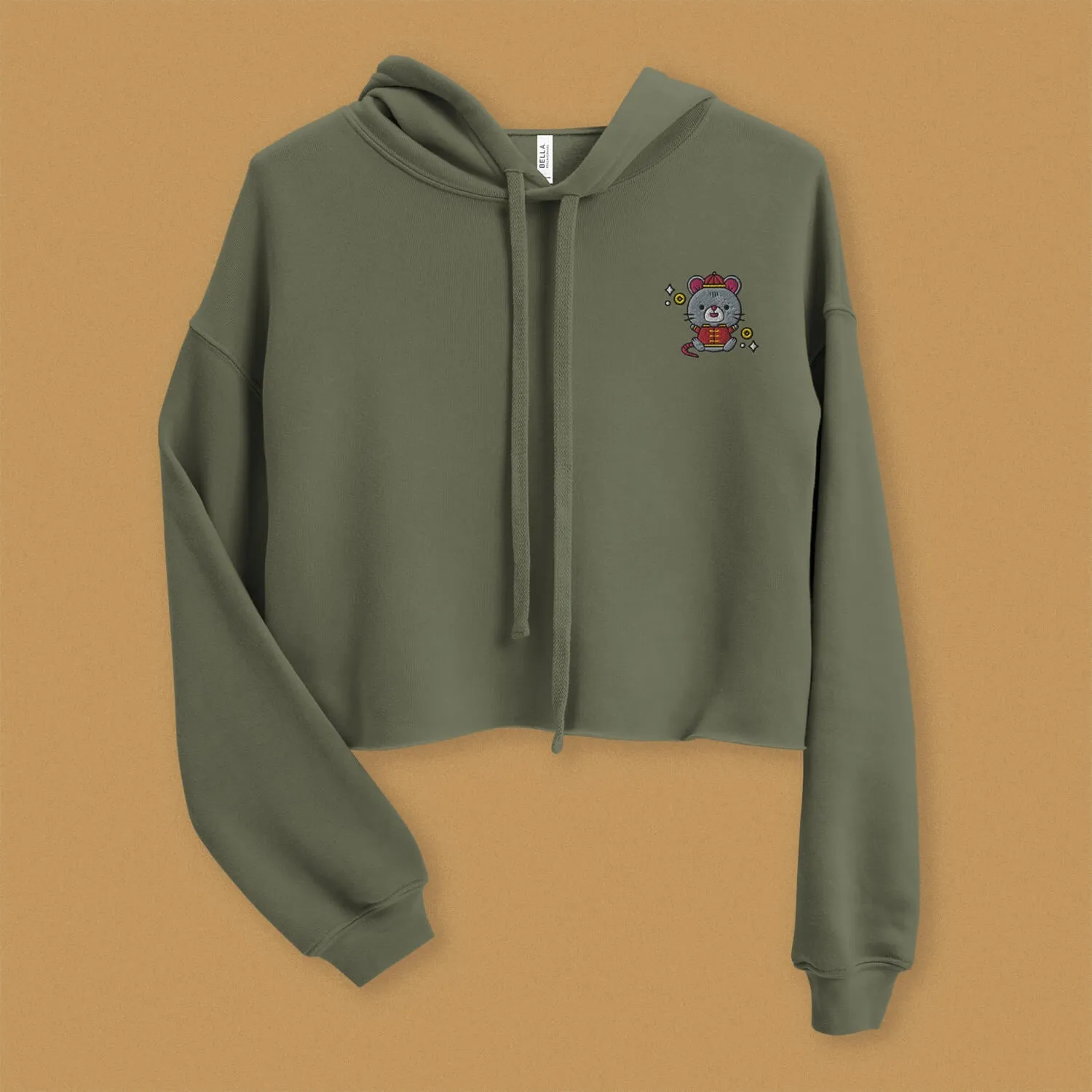 Year of the Rat Embroidered Crop Hoodie