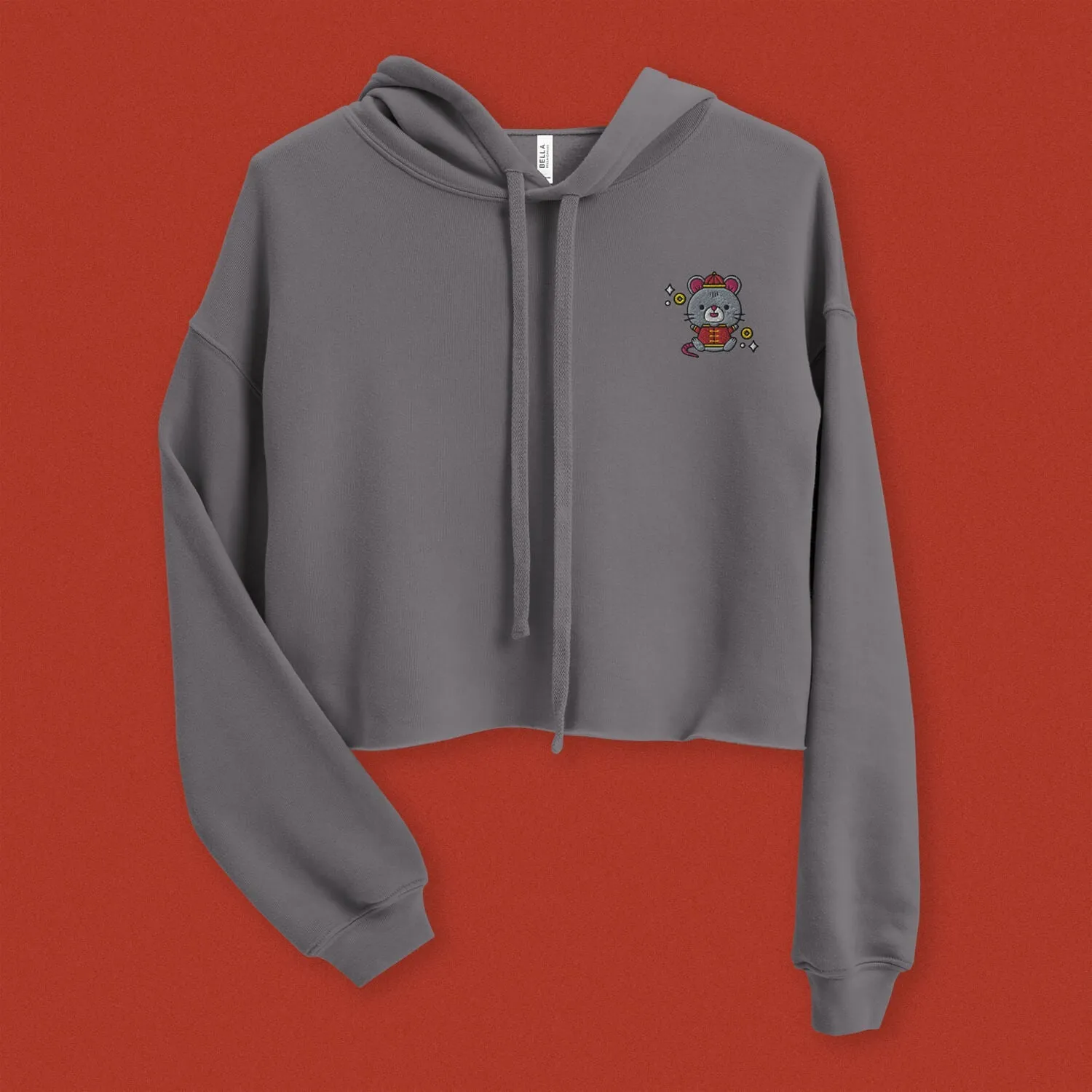 Year of the Rat Embroidered Crop Hoodie