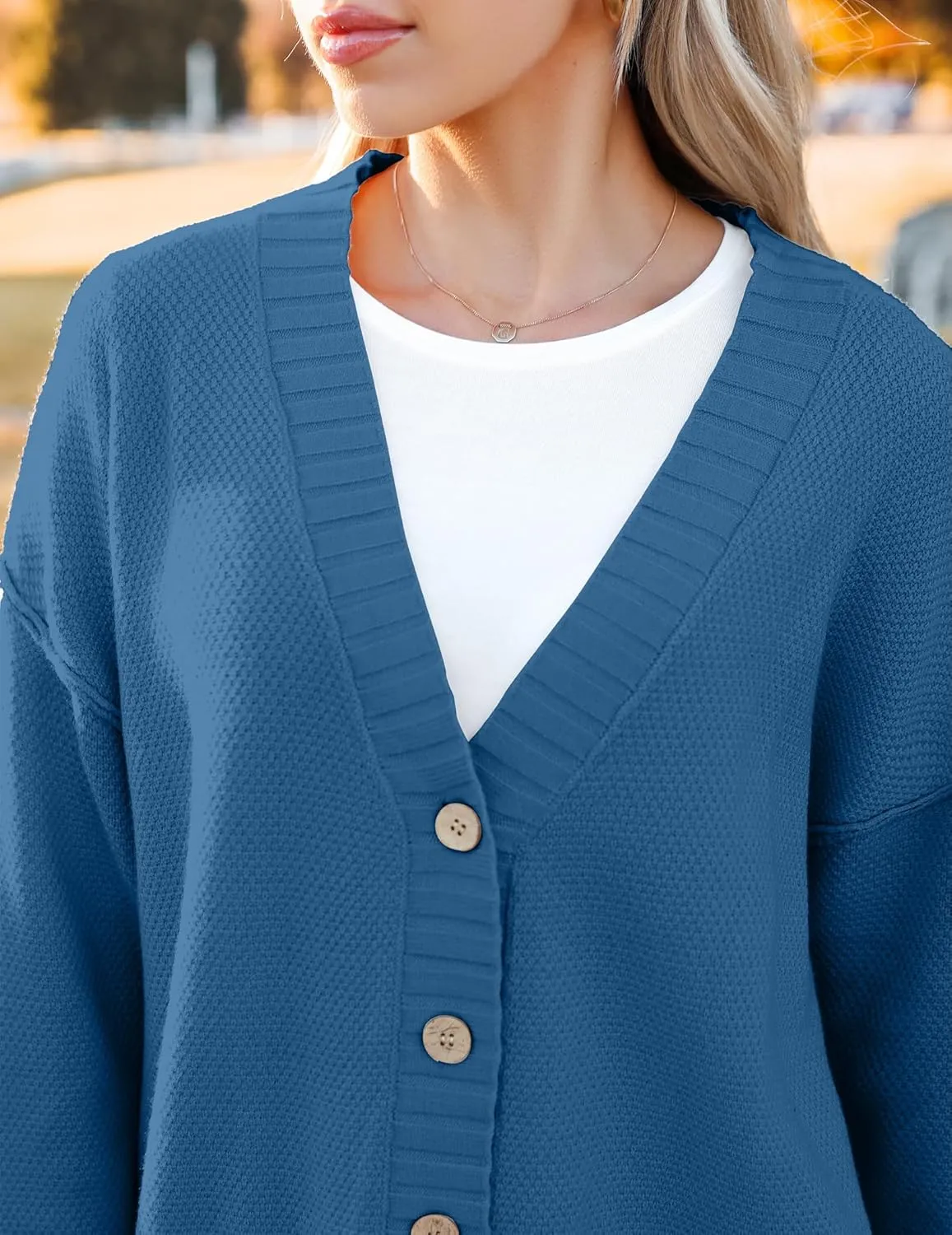 Zeagoo Women's Cardigan 2024 Fall Winter Open Front Oversized Button V Neck Loose Soft Knit Sweater