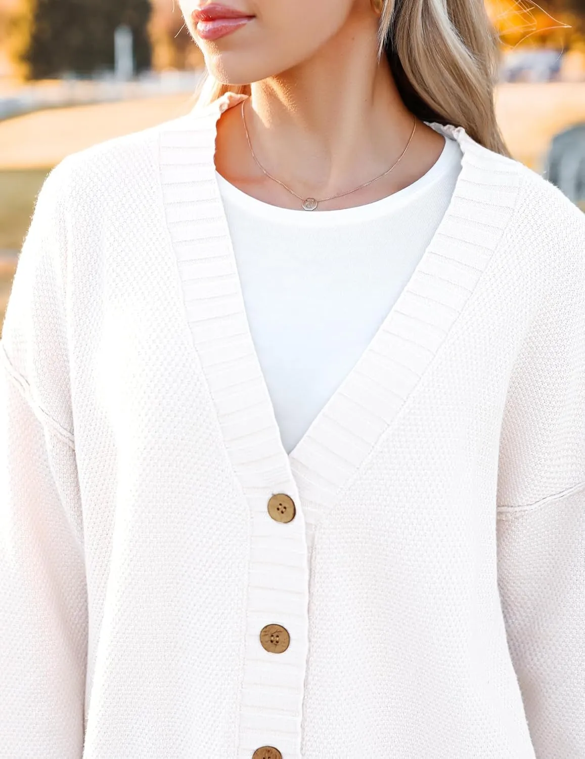Zeagoo Women's Cardigan 2024 Fall Winter Open Front Oversized Button V Neck Loose Soft Knit Sweater