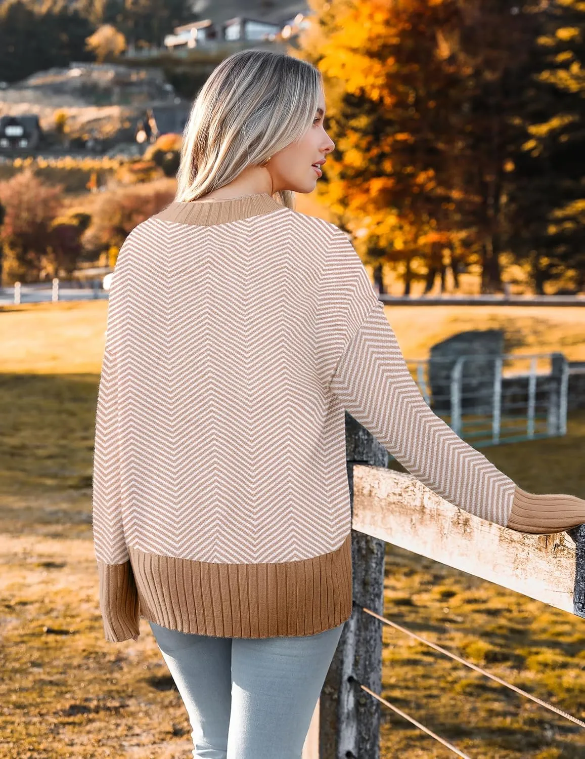 Zeagoo Women's Cardigan 2024 Fall Winter Open Front Oversized Button V Neck Loose Soft Knit Sweater