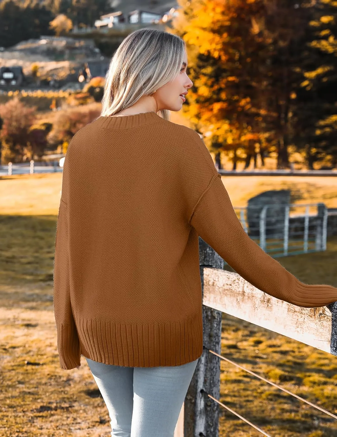 Zeagoo Women's Cardigan 2024 Fall Winter Open Front Oversized Button V Neck Loose Soft Knit Sweater