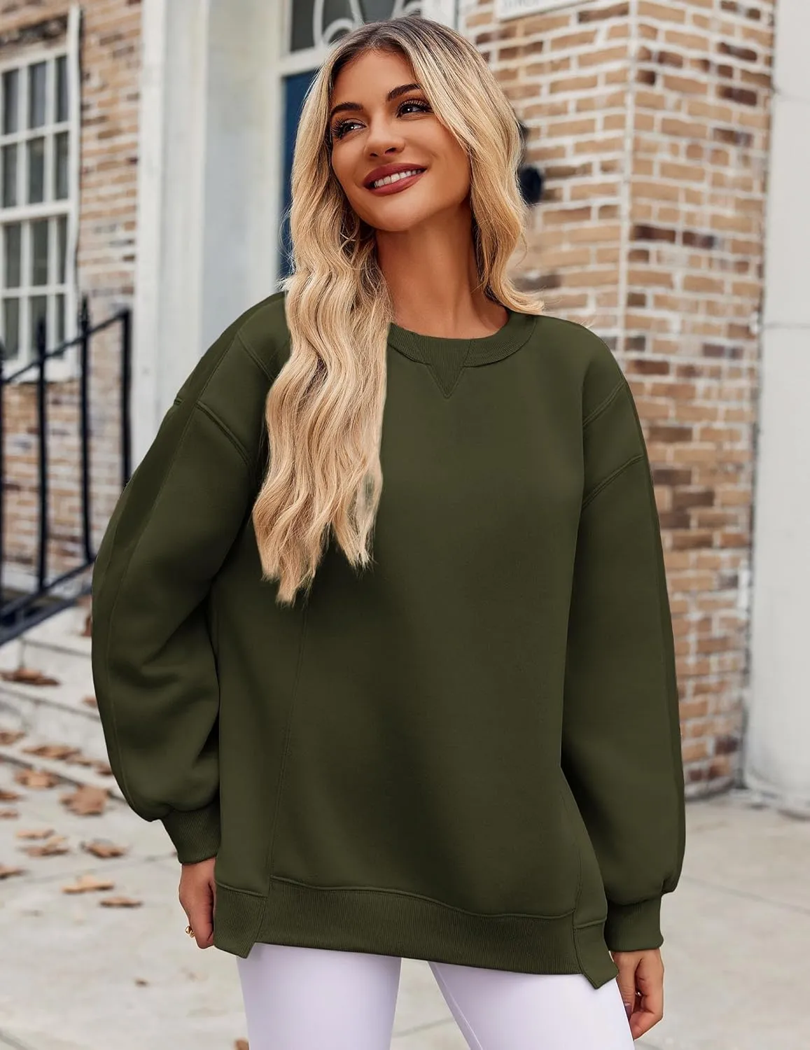 Zeagoo Womens Sweatshirt Long Sleeve Color Block Fleece Hoodies Fall Casual Crewneck Pullover Tunic Tops 2024