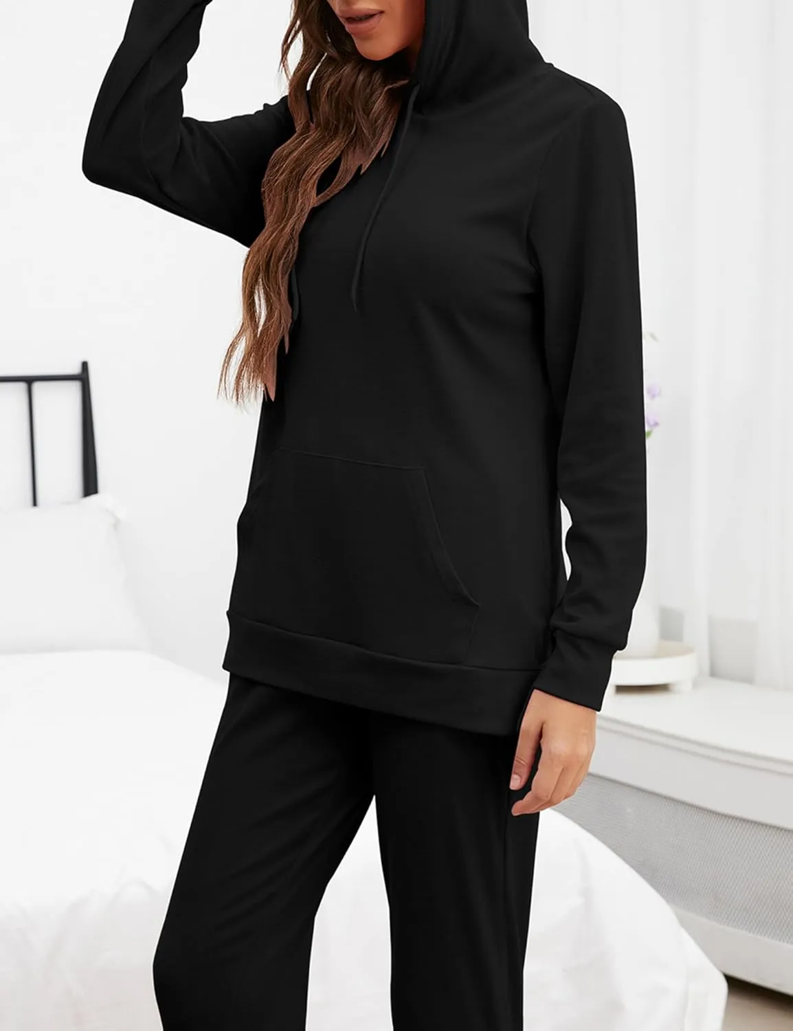 ZHENWEI Sweatsuits for Women Set Jogger Set Hoodie Two Piece Lounge Suit Long Sleeve Athletic Outfits Kangaroo Pockets