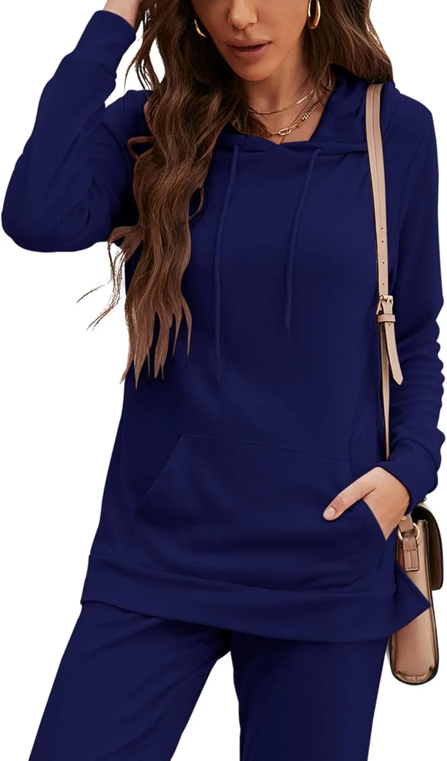 ZHENWEI Sweatsuits for Women Set Jogger Set Hoodie Two Piece Lounge Suit Long Sleeve Athletic Outfits Kangaroo Pockets