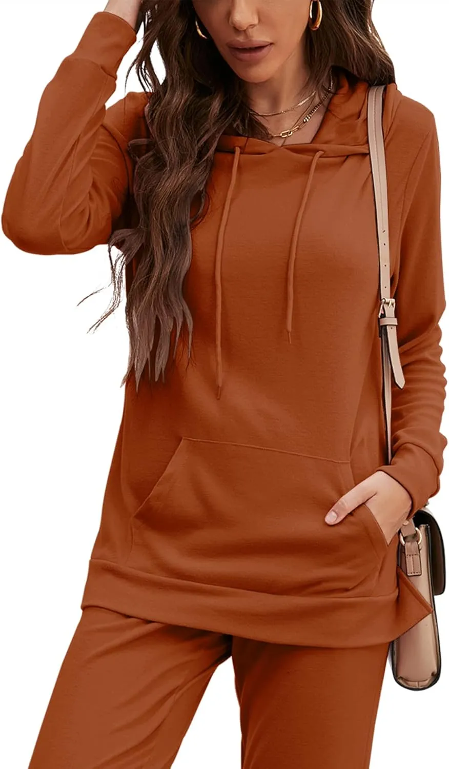 ZHENWEI Sweatsuits for Women Set Jogger Set Hoodie Two Piece Lounge Suit Long Sleeve Athletic Outfits Kangaroo Pockets
