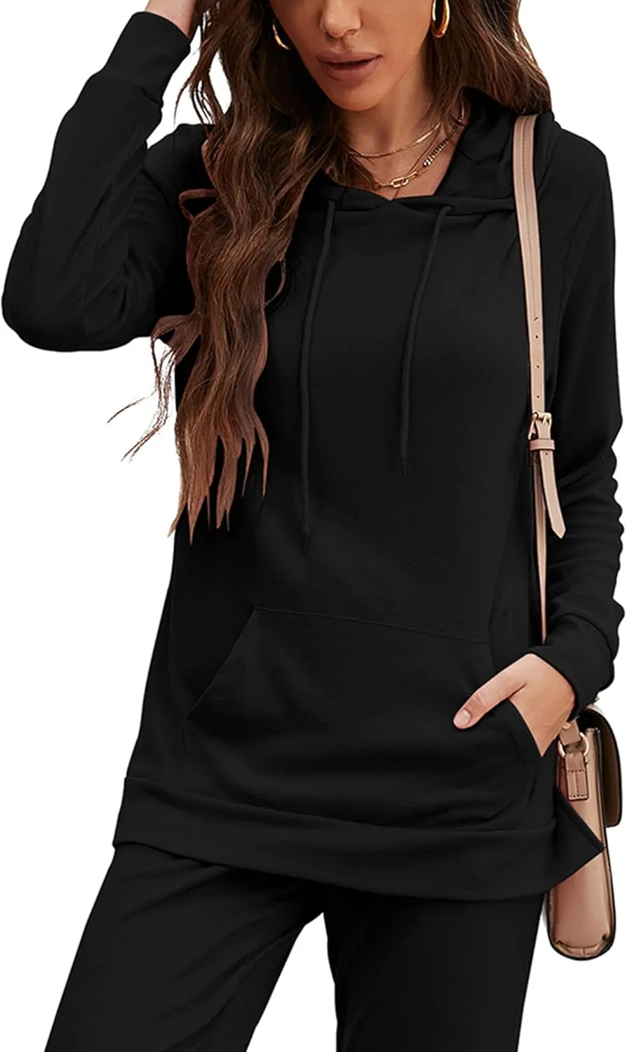 ZHENWEI Sweatsuits for Women Set Jogger Set Hoodie Two Piece Lounge Suit Long Sleeve Athletic Outfits Kangaroo Pockets