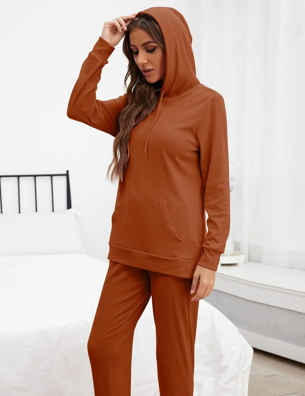 ZHENWEI Sweatsuits for Women Set Jogger Set Hoodie Two Piece Lounge Suit Long Sleeve Athletic Outfits Kangaroo Pockets