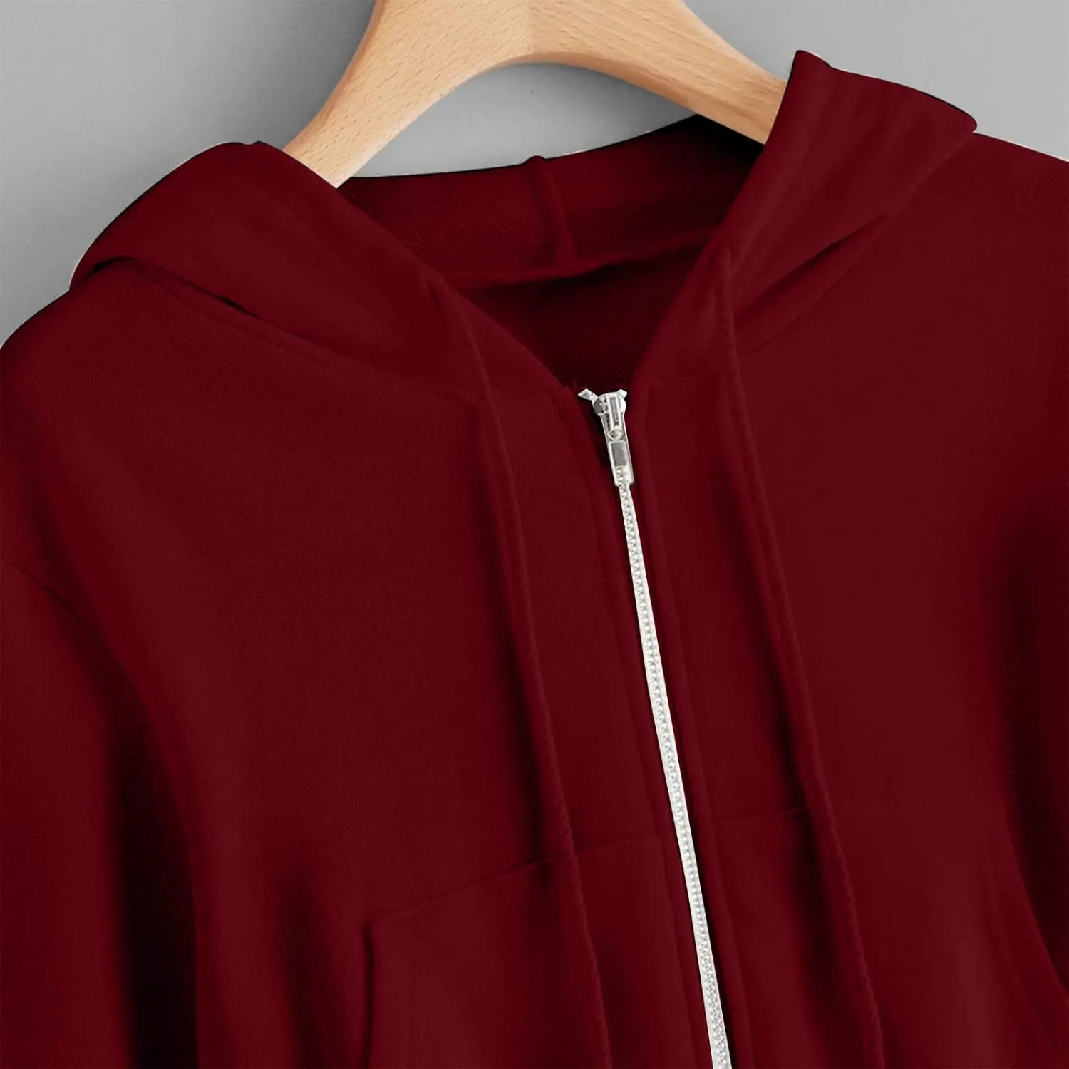 Zip up Hoodie Women Cropped Fashion Sweatshirt Drawstring Hoodies Casual Winter Jackets Long Sleeve Fall Tops 2024