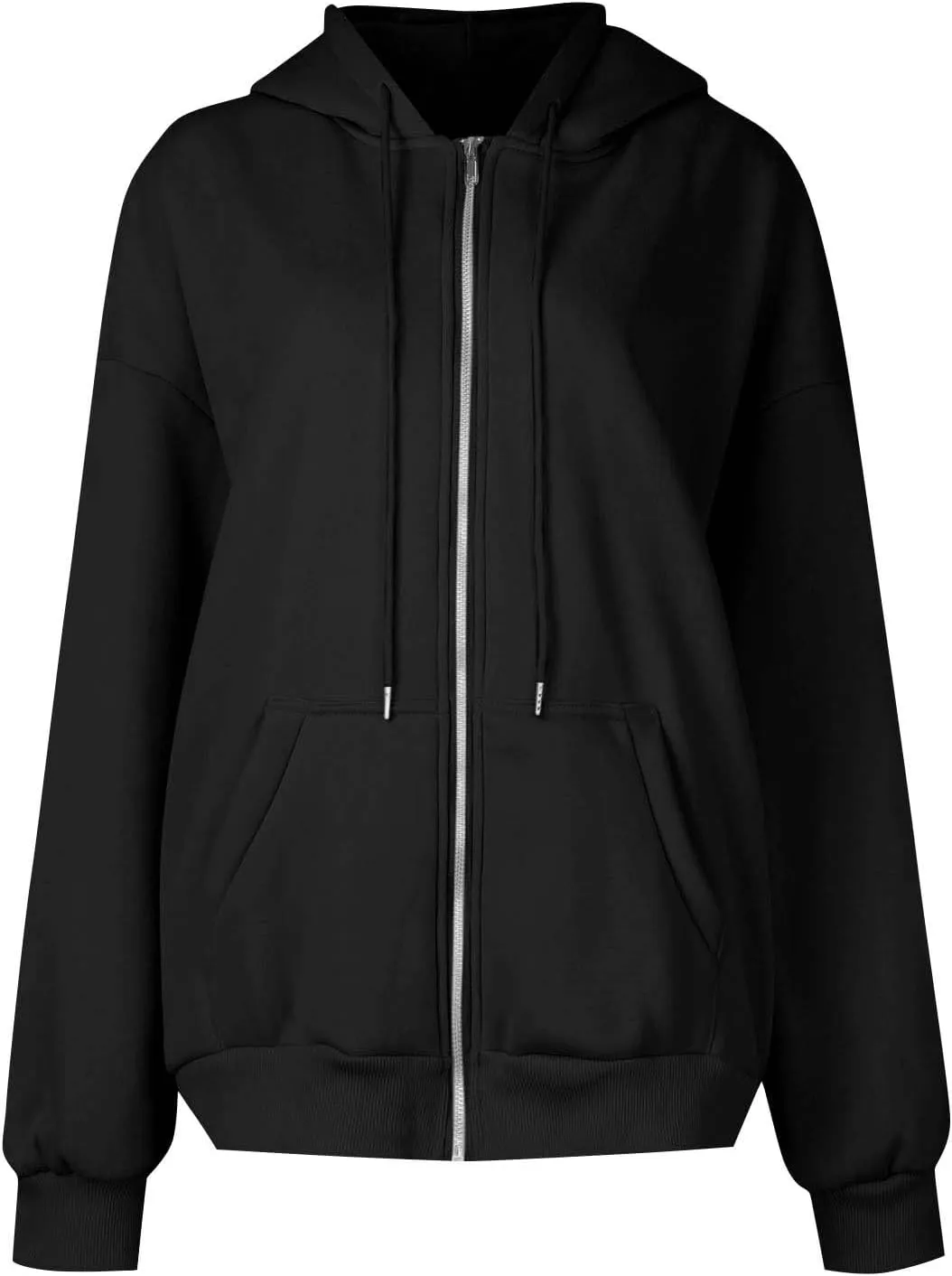 Zip Up Hoodies for Women 2024 Fall Winter Oversized Sweatshirt Fleece Lined Jacket Casual Warm Outfit with Pockets
